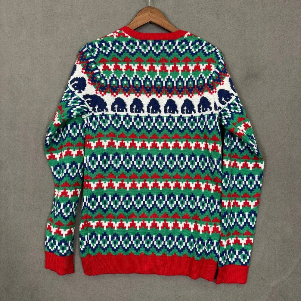 Holiday Time Knit Sweater Men S Rug Gorilla Candy Cane Ugly Christmas Party